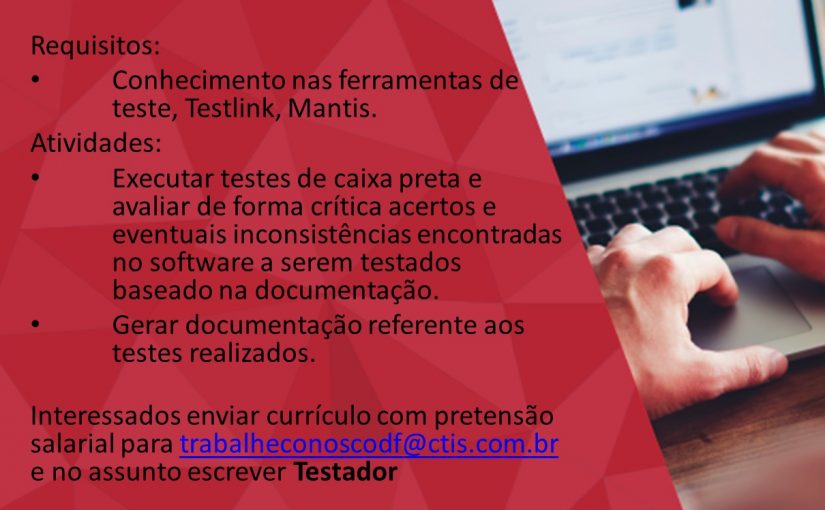 [Grupo Empregos em Brasília] CTIS vaga Testador 07/11/16