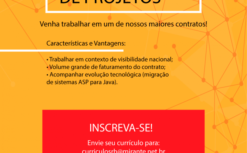 [Grupo Empregos em Brasília] Seleção Gerente de Projetos 07/11/16
