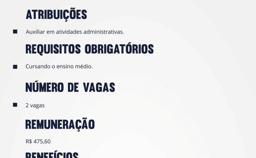 [Grupo Empregos em Brasília] OPORTUNIDADE: VAGAS JOVEM APRENDIZ – PCD 19/01