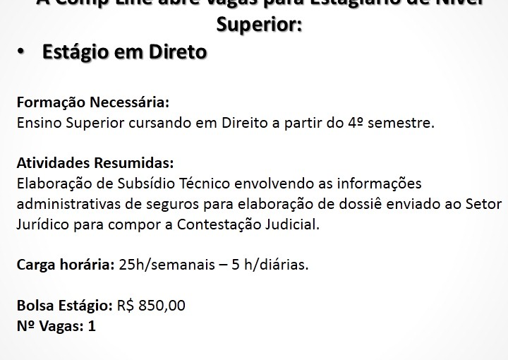[Grupo Empregos em Brasília] Seleção Estágio em Direito