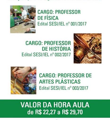 [Grupo Empregos em Brasília] Oportunidades Professor de Física, História e Artes Plásticas