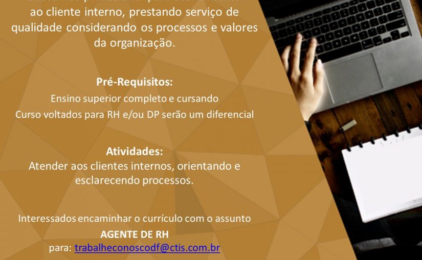 [Grupo Empregos em Brasília] Agente de RH – 26/04/17