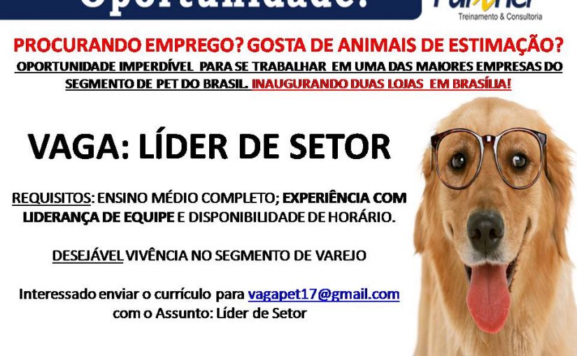 [Grupo Empregos em Brasília] Líder de Setor- 26/05