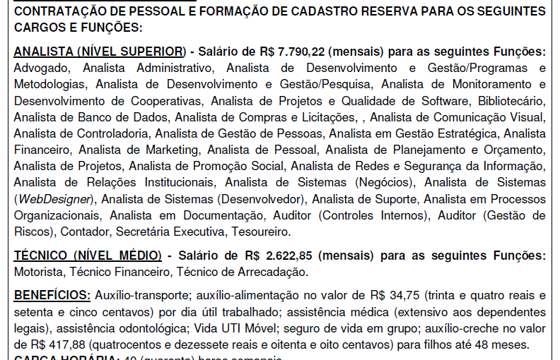 [Grupo Empregos em Brasília] [35 vagas] Sescoop – até o dia 29/05/2017