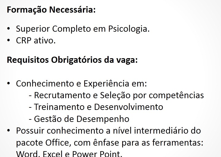 [Grupo Empregos em Brasília] ANALISTA DE RH PLENO – 15/05