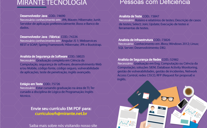 [leonardoti] Oportunidades PCD –  Mirante Tecnologia