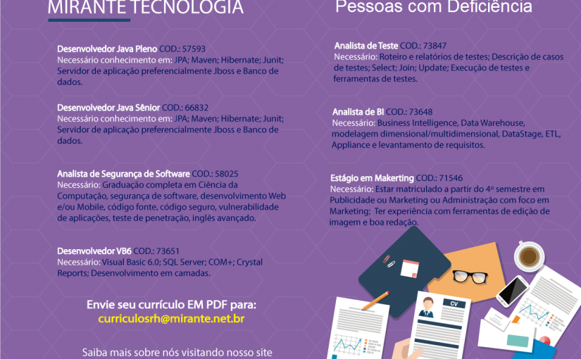 [leonardoti] Oportunidades PCD –  Mirante Tecnologia