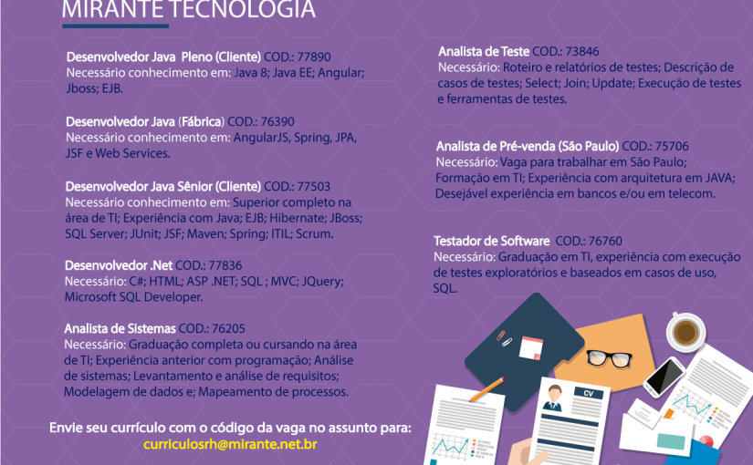 [leonardoti] Diversas Oportunidades –  Mirante Tecnologia