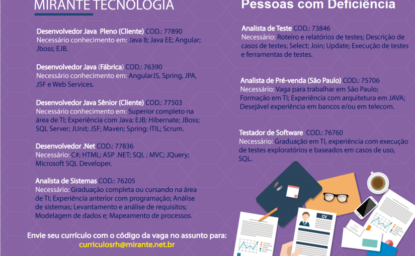 [leonardoti] Oportunidades PCD –  Mirante Tecnologia