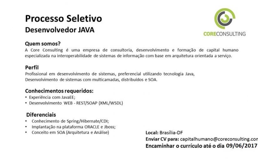 [ClubInfoBSB] Vaga para desenvolvedor Java