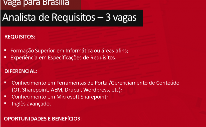 [ClubInfoBSB] VAGAS – Analista de Requisitos