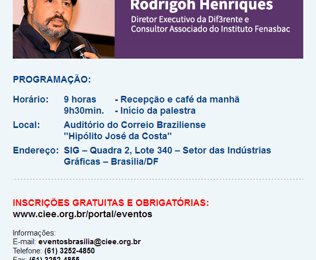 [Grupo Empregos em Brasília] Convite CIEE – Palestra Gratuita – 05/07