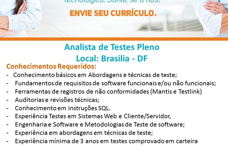 [ClubInfoBSB] Fwd: RSI informática – Analista de Teste Pleno