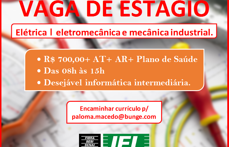 [Grupo Empregos em Brasília] Vaga de Estágio Técnico em Elétrica IEL/DF – 18/07/17