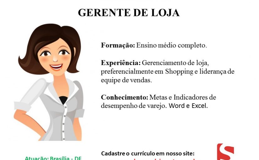 [GEBE Empregos] Gerente de Loja 28/08