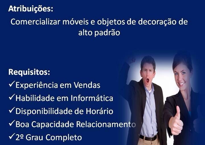 [GEBE Empregos] Oportunidade Consultor de Vendas – 24/08