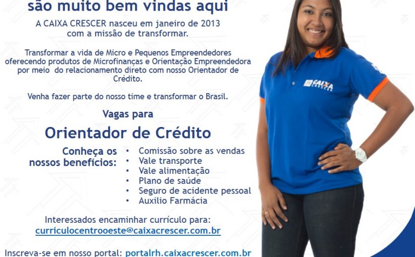 [Grupo Empregos em Brasília] Vaga: Pessoa com Deficiência => CAIXA CRESCER 01/08