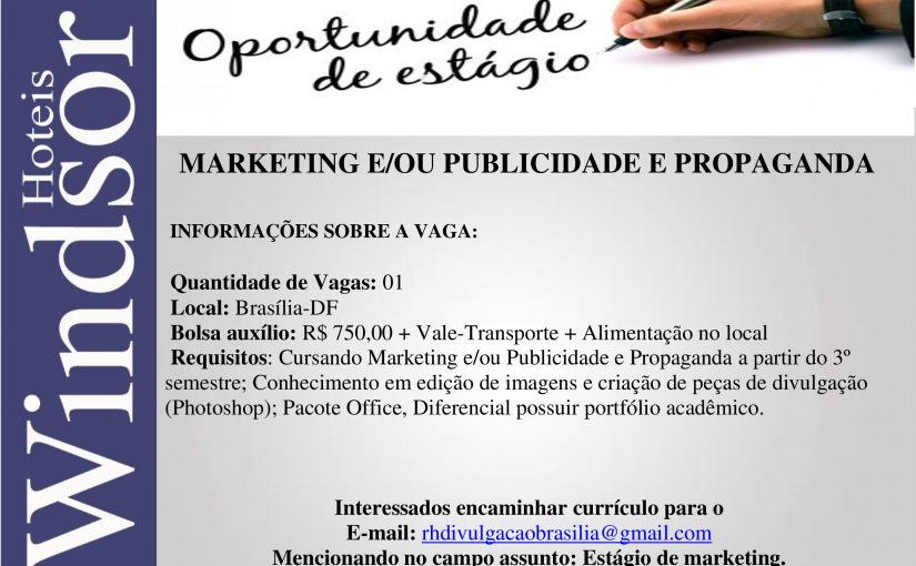 [GEBE Empregos] Vaga – Estagiário de Marketing 28/08