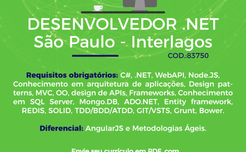 [Grupo Empregos em Brasília] DESENVOLVEDOR – SÃO PAULO – 03/08/17