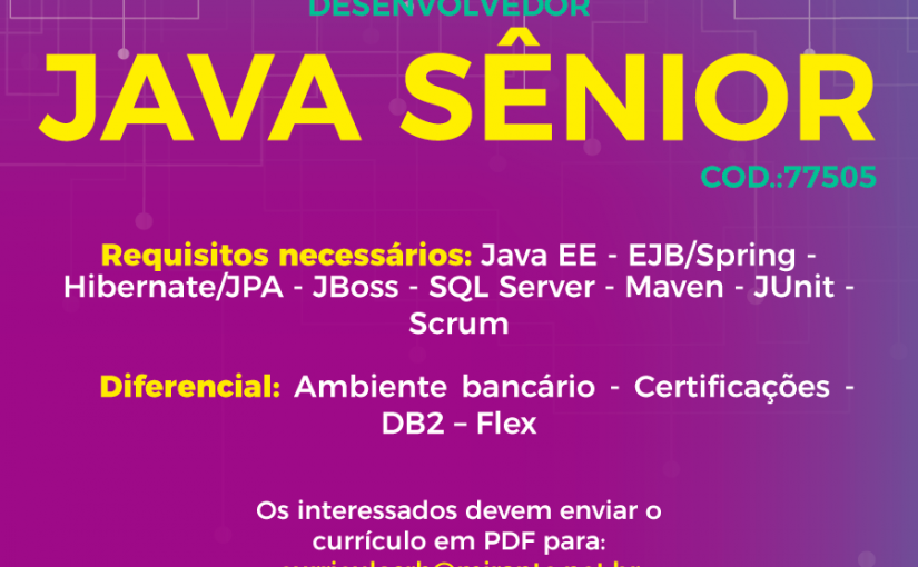 [leonardoti] Excelente oportunidade para Brasília –  Mirante Tecnologia