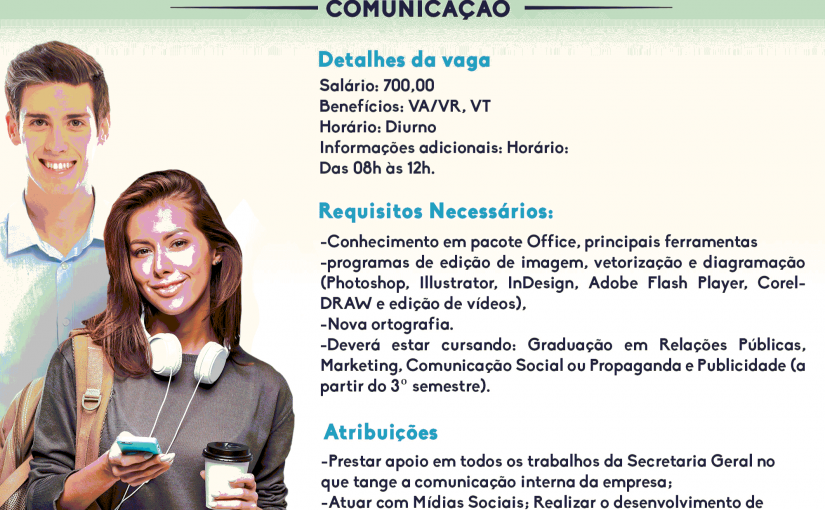 [Grupo Empregos em Brasília] Vaga – Estágio Comunicação 02/08/17