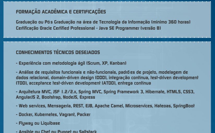 [leonardoti] OPORTUNIDADE – Desenvolvedor Java Sênior