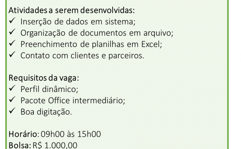 [GEBE Empregos] Estágio – 08/09