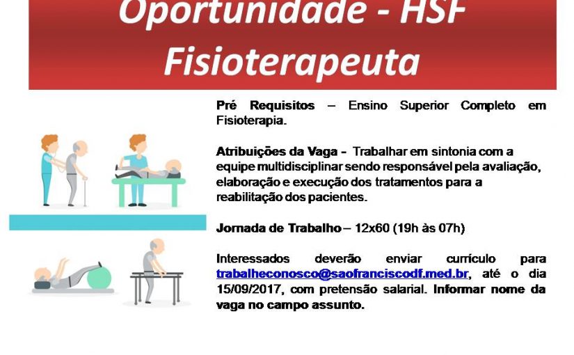 [GEBE Empregos] Fisioterapeuta – 13/09