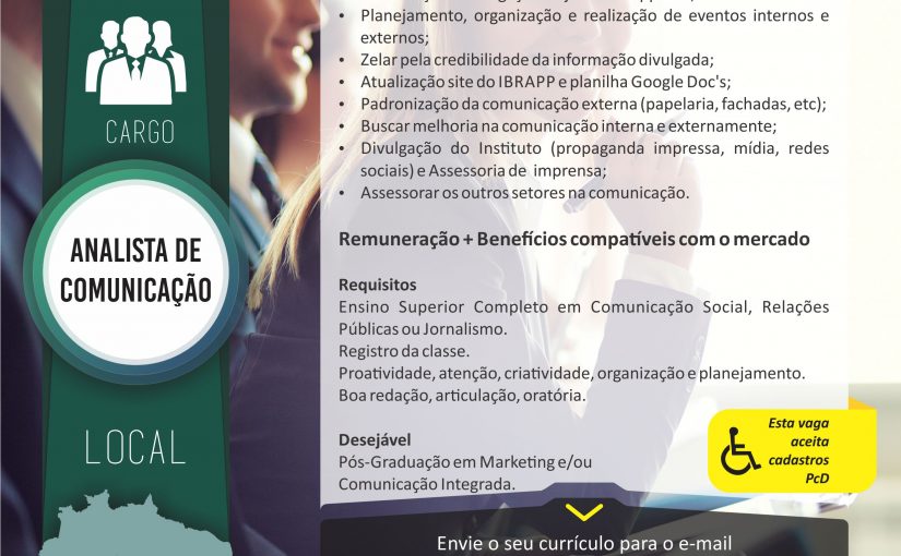 [GEBE Empregos] Analista de Comunicação (Relações Públicas) – 26/09