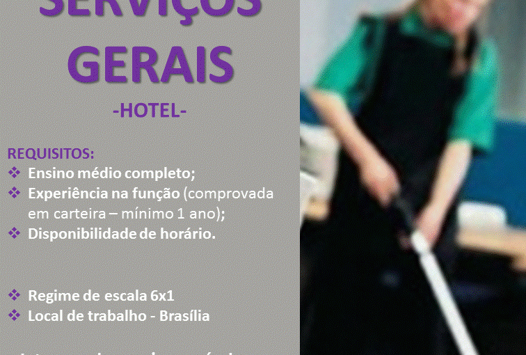 [GEBE Empregos] Auxiliar de Serviços Gerais – 11/09