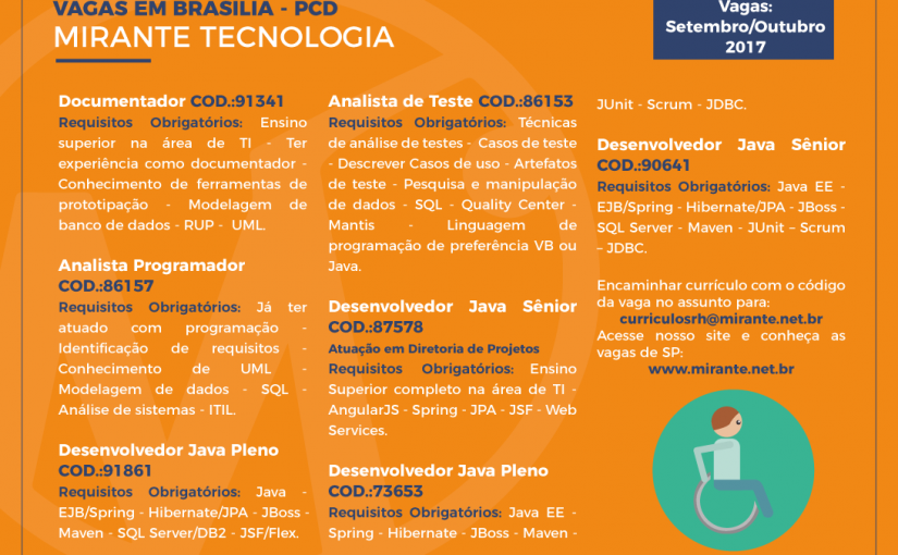 [leonardoti] Oportunidades para PCD –  Mirante Tecnologia