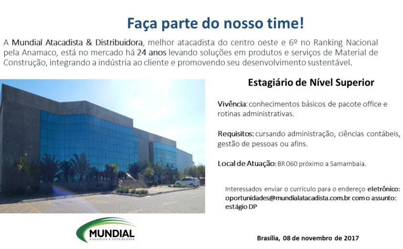 [GEBE Empregos] Estagiário N Superior – 08/11