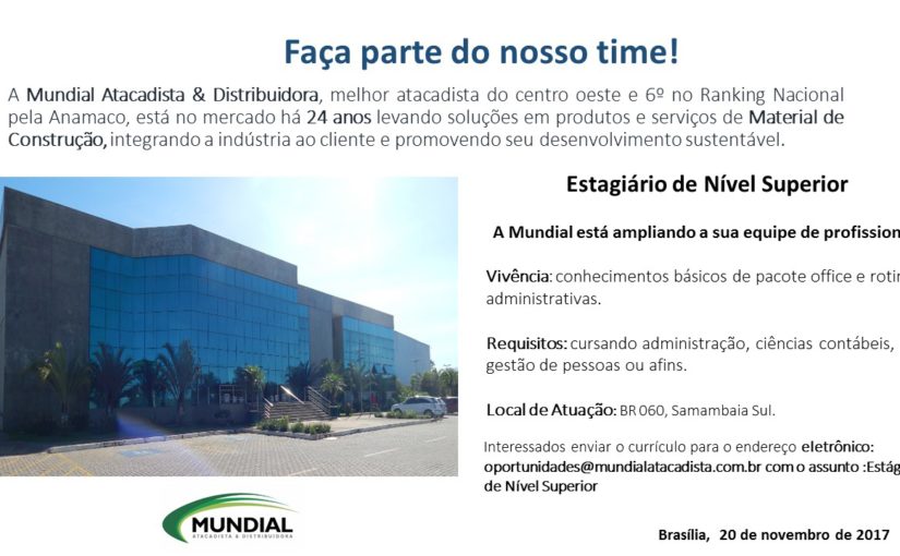 [GEBE Empregos] Estagiário de Nível Superior – 20/11