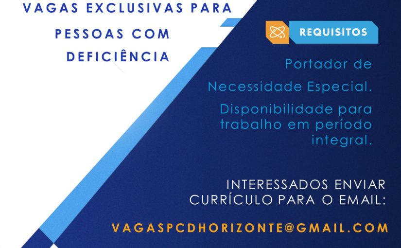 [GEBE Oportunidades] VAGA PCD – 03/04