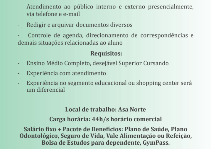 [GEBE Oportunidades] Recepcionista PCD – Centro Educacional Sigma – 03/04