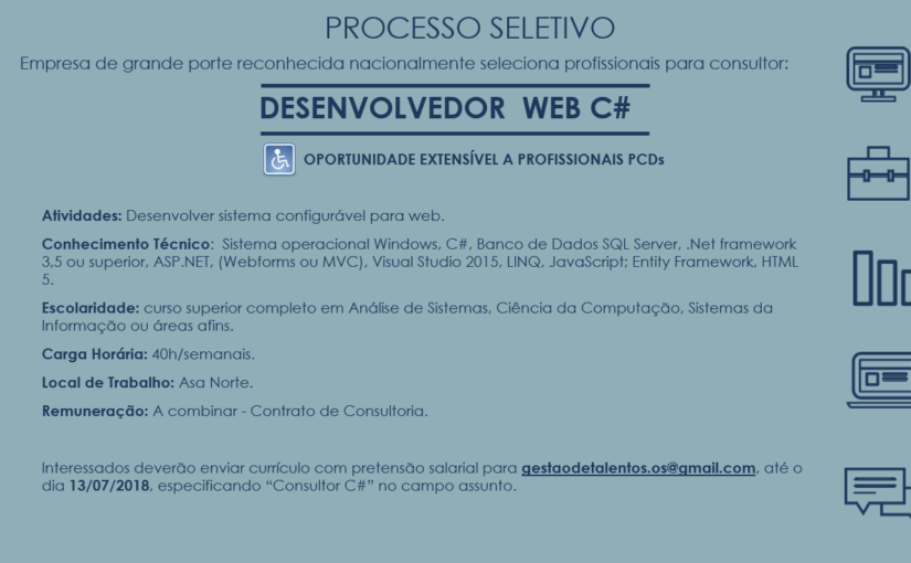 [ClubInfoBSB] Oportunidade Consultor Desenvolvedor Web C#