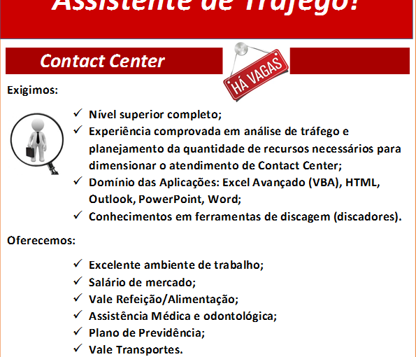 [GEBE Oportunidades] VAGA ASSISTENTE DE TRAFEGO – 02/07