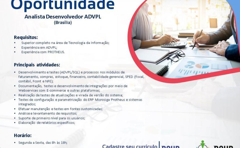 [ClubInfoBSB] Oportunidade – Desenvolvedor ADVPL