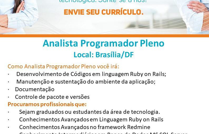 [ClubInfoBSB] Analista Programador Pleno (DF)