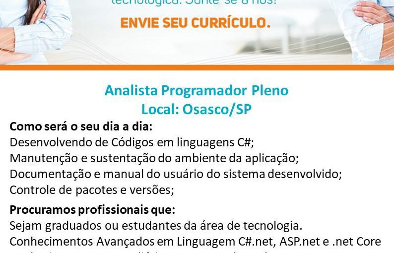 [ClubInfoBSB] Vaga: Analista Programador Pleno  (Osasco/SP)