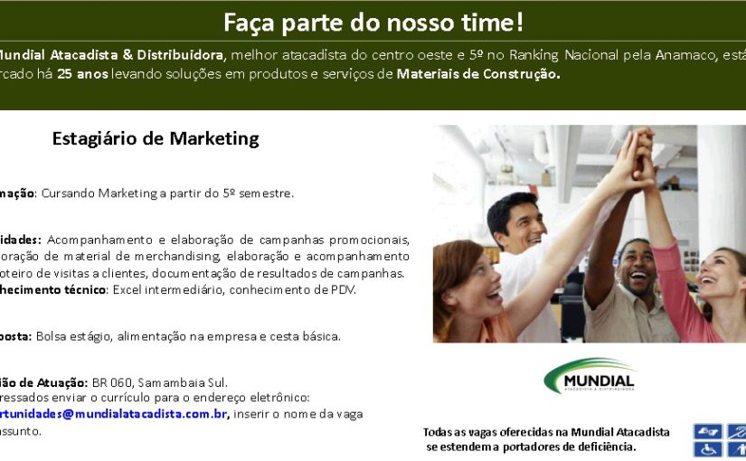 [GEBE Oportunidades] Estagiário de marketing – 07/08