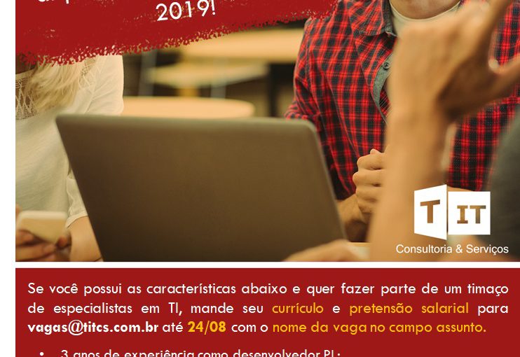 [ClubInfoBSB] OPORTUNIDADE – Java Developer – T-IT