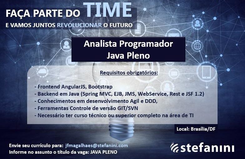 [leonardoti] Vagas Stefanini: Analista Programador Java – PLENO