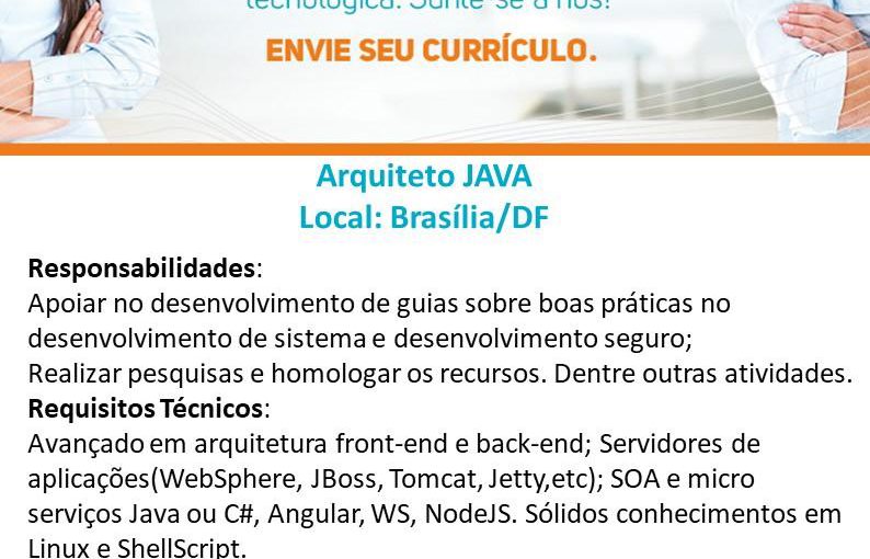 [ClubInfoBSB] RSI Informática contrata: Arquiteto Java