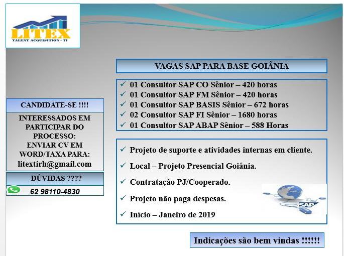 [ClubInfoBSB] vagas  SAP GOIÂNIA