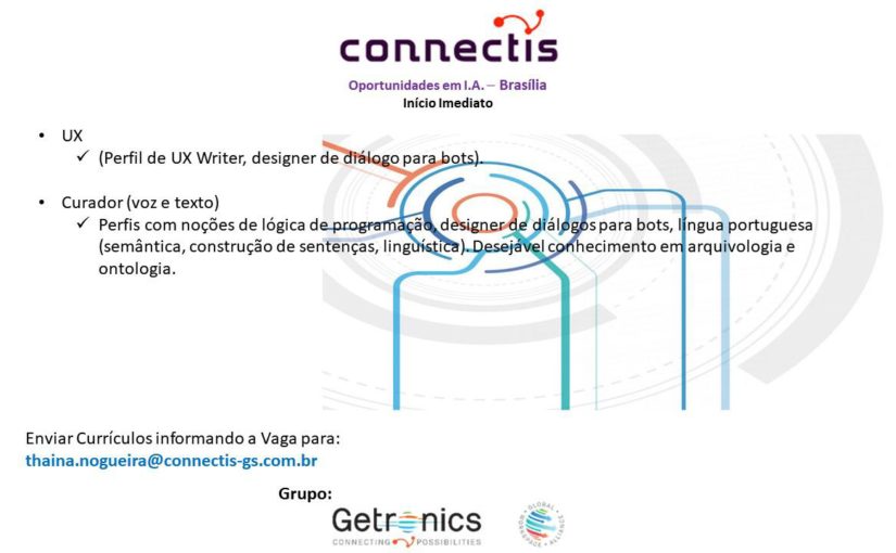 [ClubInfoBSB] Connectis – Vagas UX e Curador – Início imediato em Brasília