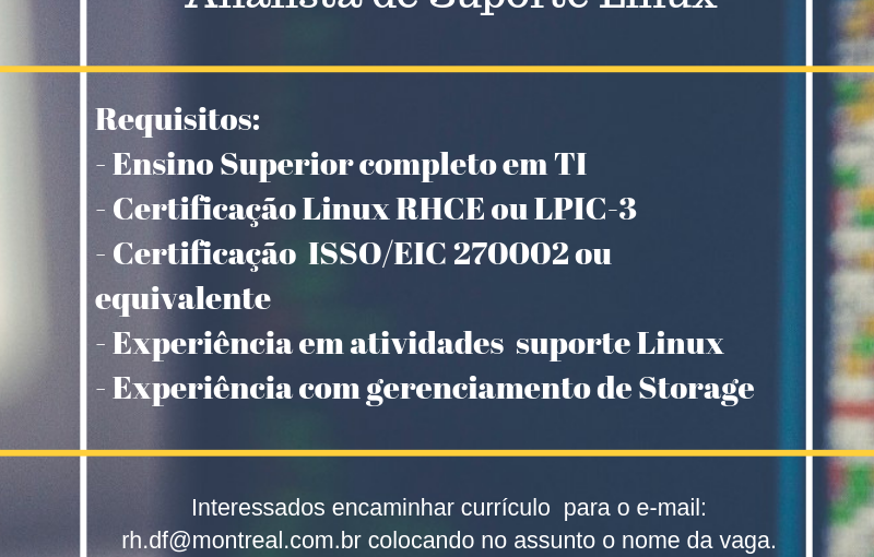 [ClubInfoBSB] Analista de Suporte Linux