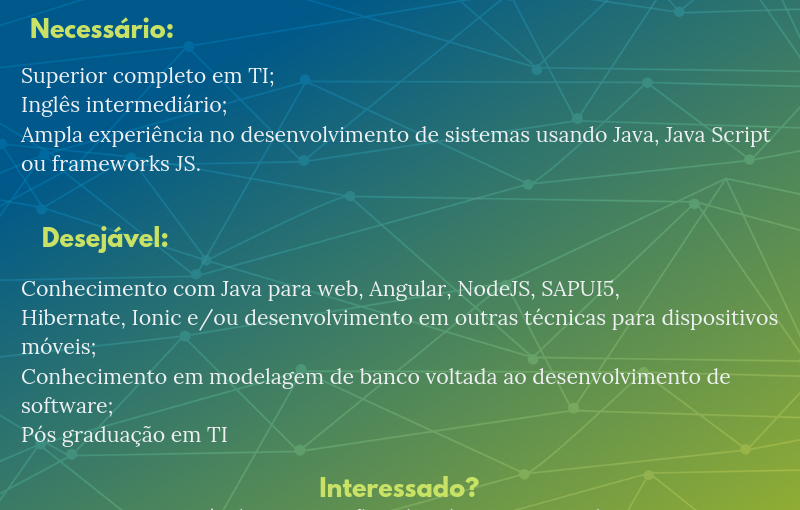 [leonardoti] Nova Divulgação: Vaga Analista Java (DF)