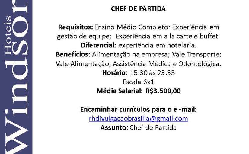 [GEBE Oportunidades] CHEF DE PARTIDA