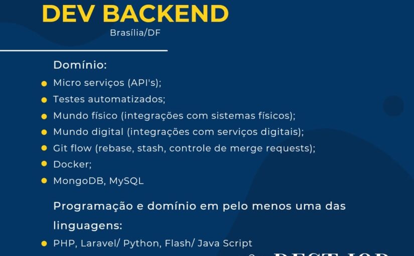 [ClubInfoBSB] Vaga Desenvolvedor Back end